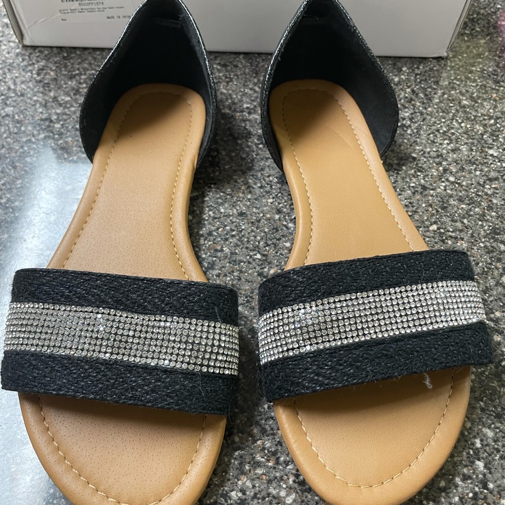 Black/silver  Sandals size 7